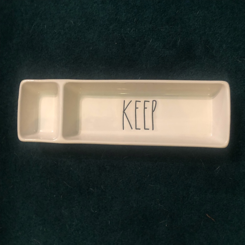 Rae Dunn Artisan Collection "Keep" White Trinket Dish